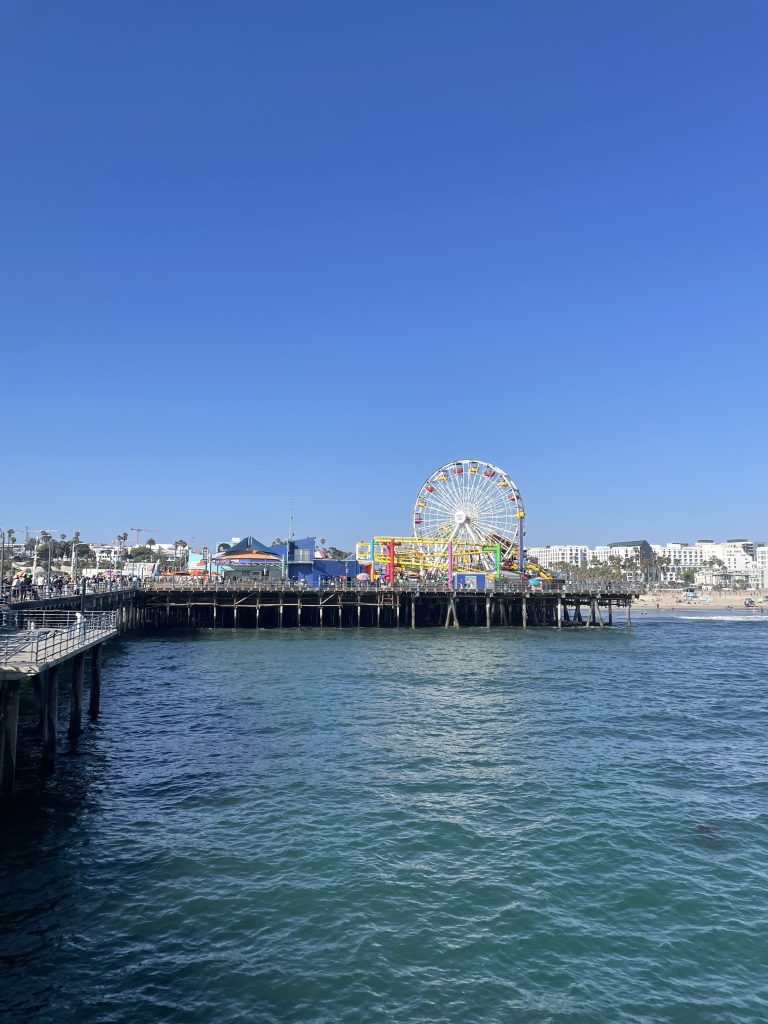 Biking in Santa Monica makes you realize beautiful views like the pier
